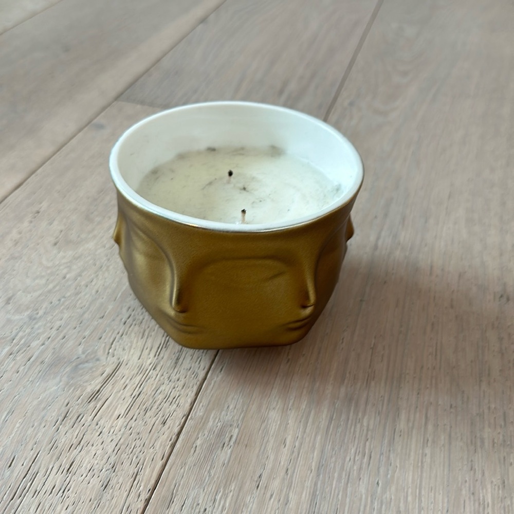 Jonathan Adler face muse decorative candle - very light scent - decor - used